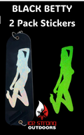 Ice Strong Outdoors - Black Betty Flasher Stickers (2 Packs) - Various Colors