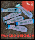 Ice Strong Outdoors - 10" Chrome / Glow Dual Fin and NO Fin Options Fishblades  PERSONALIZED!