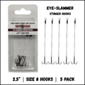Fishing Addiction Eye Slammer Stinger Hooks 5pk