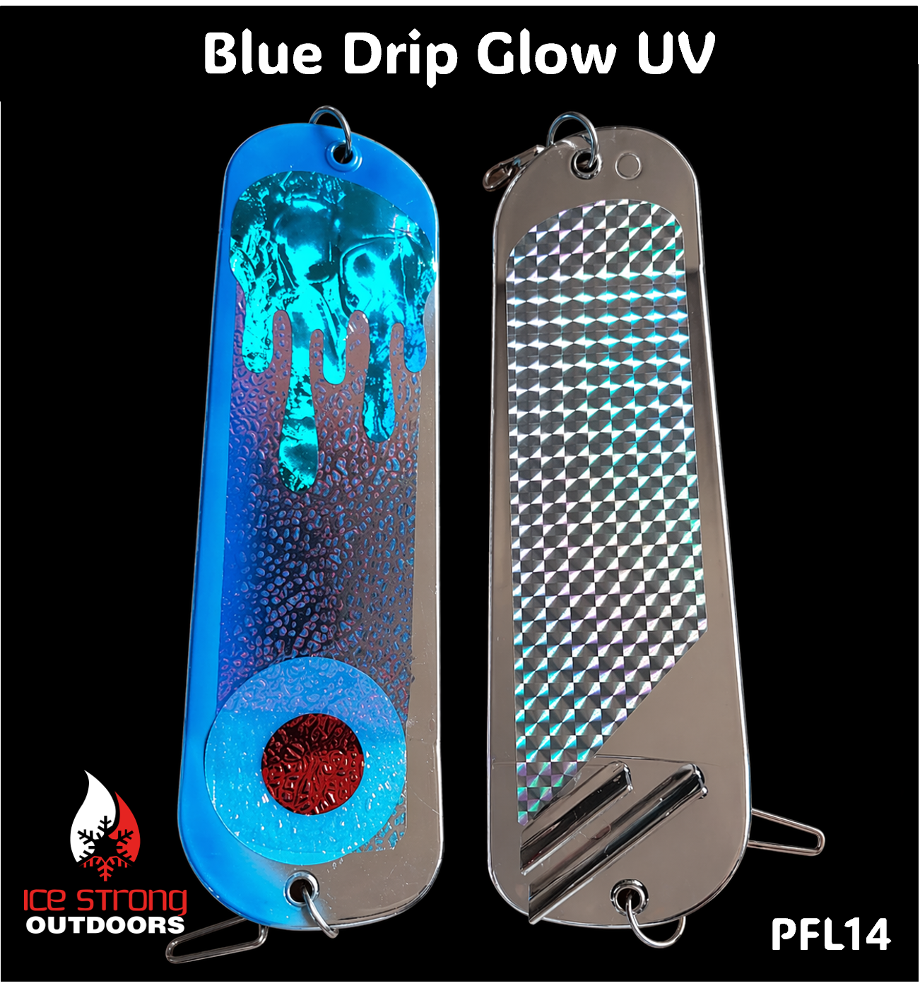 Ice Strong Outdoors - 8.5" Dual Fin Flasher Series - Painted Glow/UV Series - NEW DRIP SERIES LAUNCHED MAY 2026